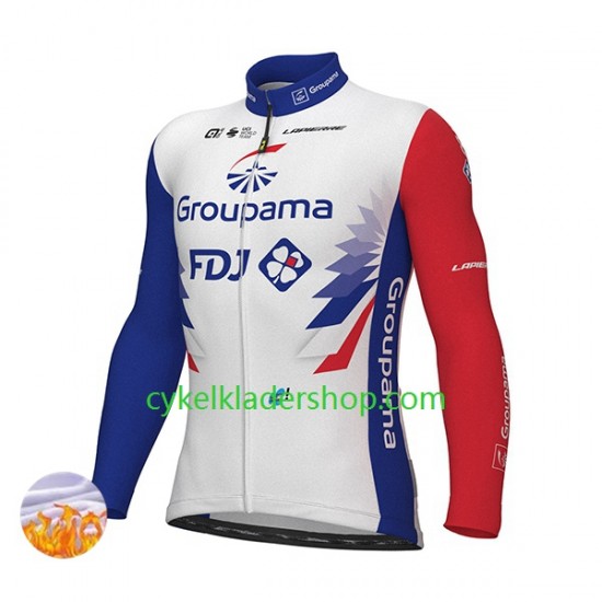 2022 Groupama-FDJ Män Cykeltröja Vinter Thermal Fleece N001