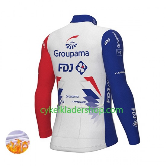 2022 Groupama-FDJ Män Cykeltröja Vinter Thermal Fleece N001