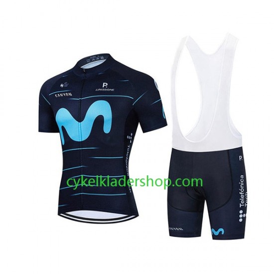 2022 Movistar Team Män Cykeltröja och Bib Cykelshorts N001