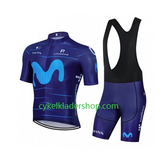 2022 Movistar Team Män Cykeltröja och Bib Cykelshorts N002