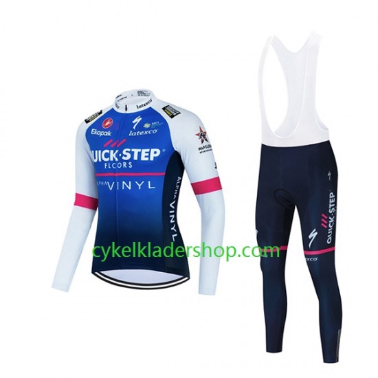 2022 Quick-Step Alpha Vinyl Team Män Cykeltröja Långärmad och Bib Cykeltights N001