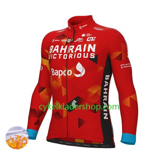 2022 Team Bahrain Victorious Män Cykeltröja Vinter Thermal Fleece N001