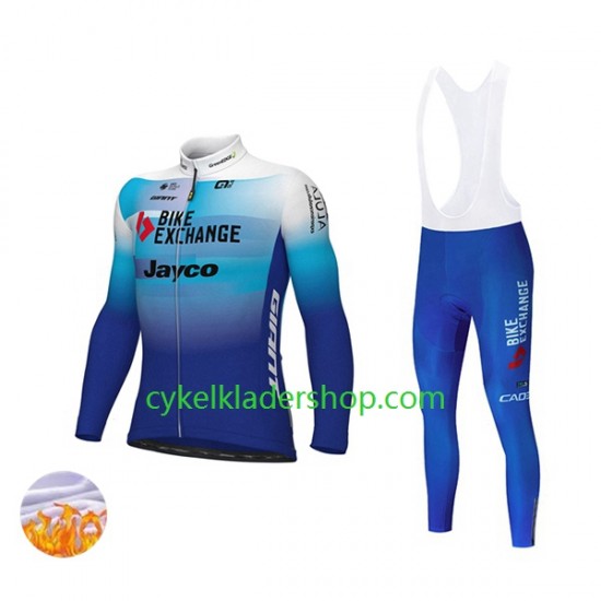 2022 Team BikeExchange-Jayco Män Långa cykelbyxor med hängslen Vinter Thermal Fleece N003