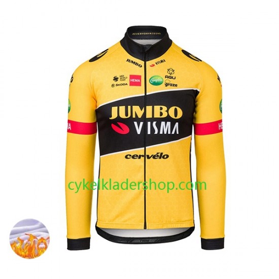 2022 Team Jumbo-Visma Män Cykeltröja Vinter Thermal Fleece N001