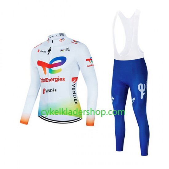 2022 Team TotalEnergies Män Cykeltröja Långärmad och Bib Cykeltights N001